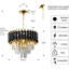 Lustre moderne en cristal noir et doré à 3 niveaux