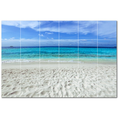 Murale en céramique satinée Beach Photo 4,25 po x 4,25 po