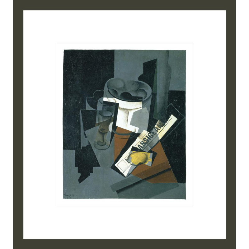 Nature morte avec un journal par Juan Gris - impression numérique sur estampe numérique, H 15,36 po x l 13,75 po