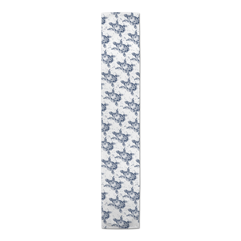 Chemin de table Splatter, Bleu marine, 72 po x 16 po, 1