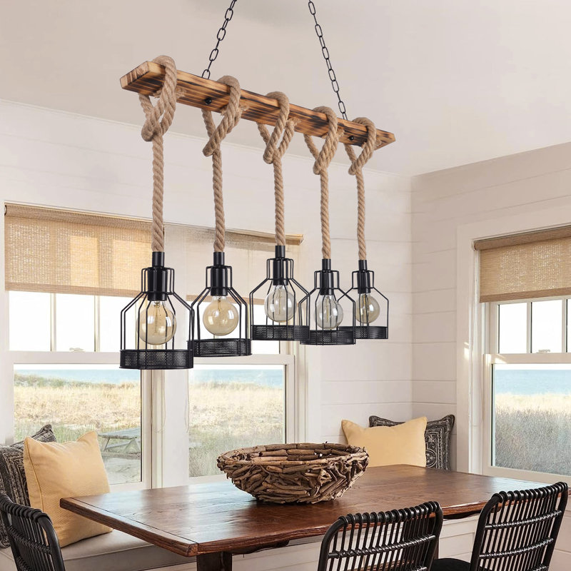 Ackler 6 - Light Natural Geometric Pendant