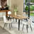 Shivani 5-Piece Modern Dining Set With Rectangular Wood Grain Table And 4 Upholstered Dining Chairs-103829952-103829951