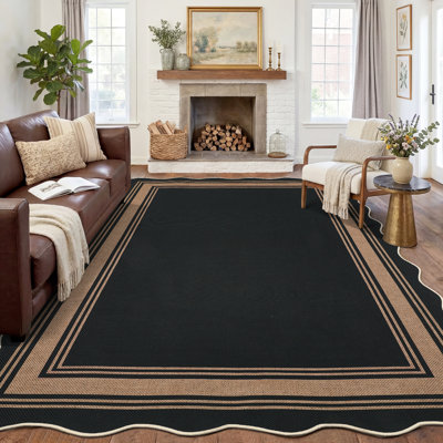 Tapis d'extérieur lavable Scalloped