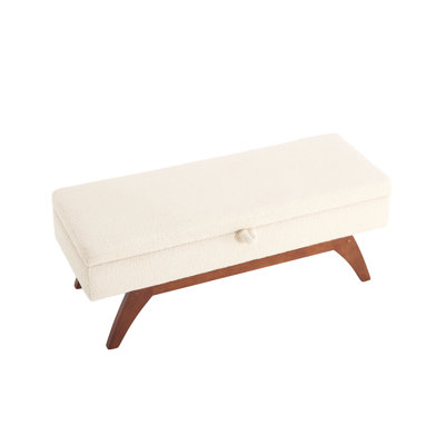 Modern Storage Bench with Solid Wood Legs, Perfect for End of Bed or Entryway