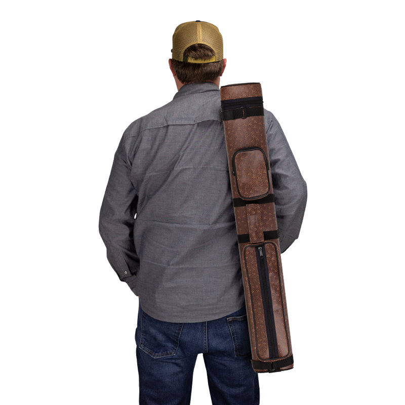 2x2 Oval Hard Pool Cue Case, Brown