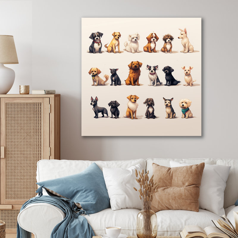 Reproduction d'art mural gris chiot de chambre de bébé II - animaux, Toile tendue, H 30 po x l 30 po x P 1,5 po