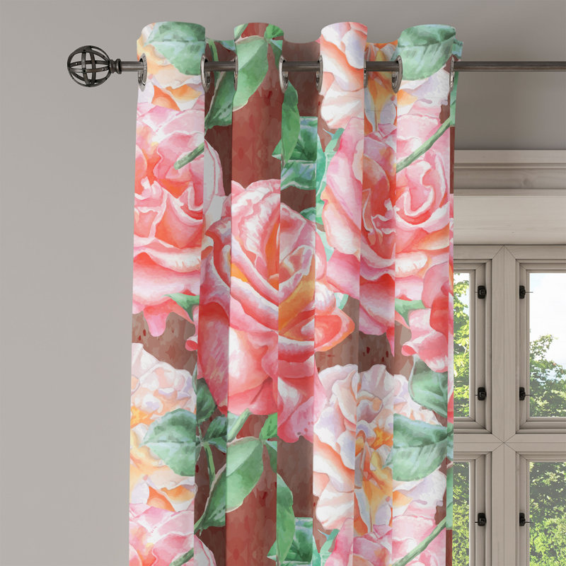Rideau rose avec œillets East Urban Home, L 50 po x L 72 po