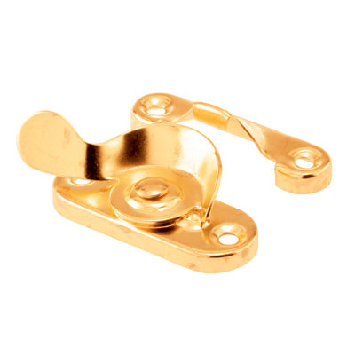 Prime-Line Sash Lock, 1-15/16 and 2 in. Hole Centers, Fits Single/Double Hung Wood Windows, Stamped Steel, Brass-Plated,