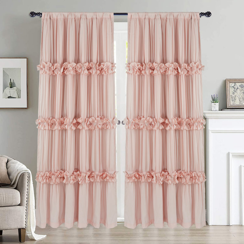  Rideau en polyester, Pêche, L 54 po x L 84 po
