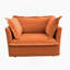Fauteuil à revêtement antidérapant avec 1 grand coussin de dossier et 2 grands coussins décoratifs, canapé-lit simple à siège profond confortable, plusieurs grands coussins moelleux, tissu chenille, orange-1078441679