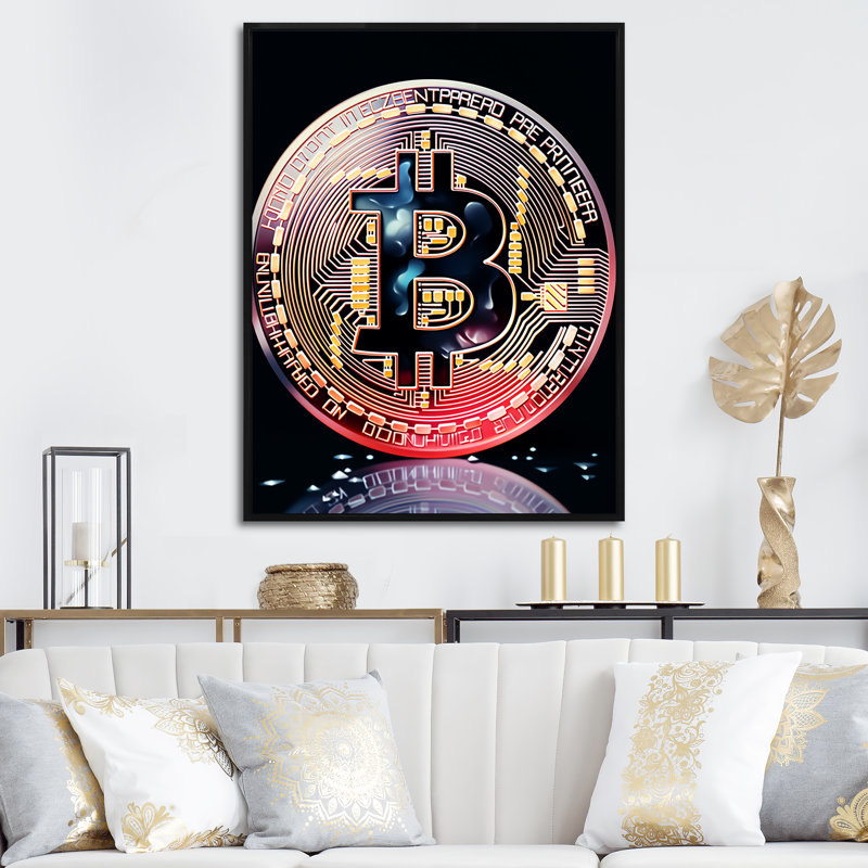 Rose et noir, Crypto, art mural, H 20 po x l 12 po x P 1 po, Cadre flottant noir