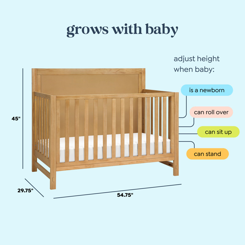 Margot Honey Pressed Cane 4-in-1 Convertible Crib