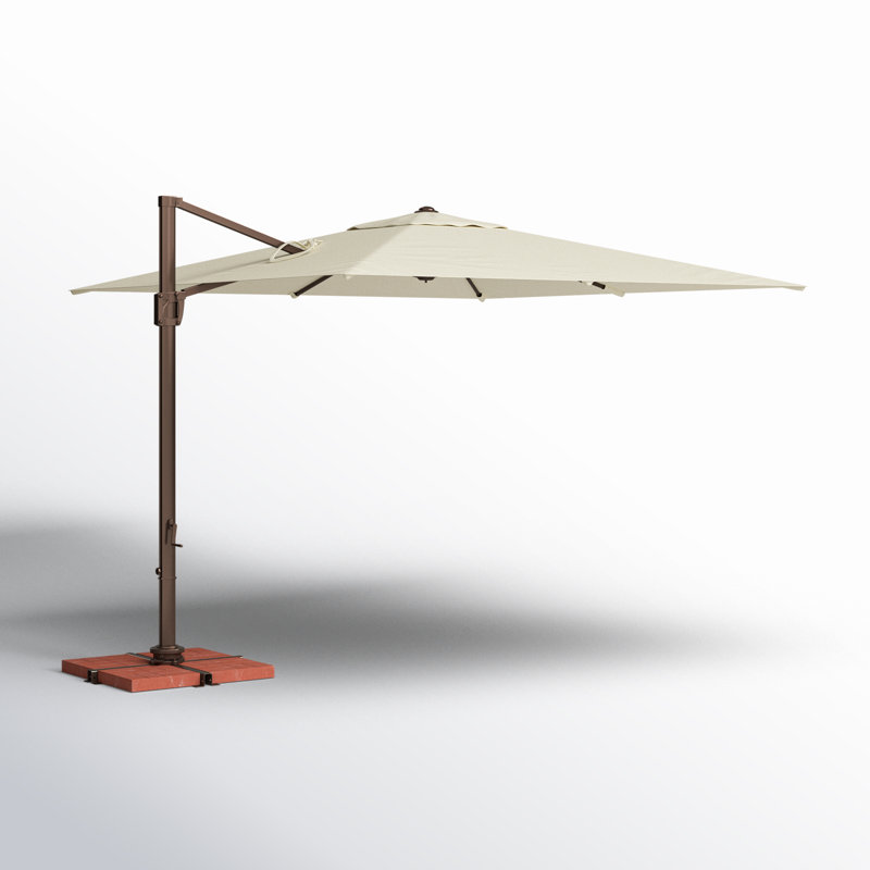 Darel 120'' Cantilever Umbrella, Antique Beige Sunbrella Canvas, Bronze