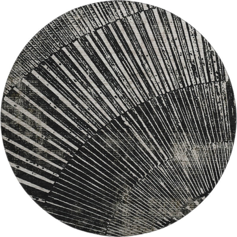 Cerrito AMF542 Premium Machine Washable Area Rug, Rond 8 pi