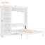 Lit mural grand format peu encombrant, bois massif avec finition blanche moderne