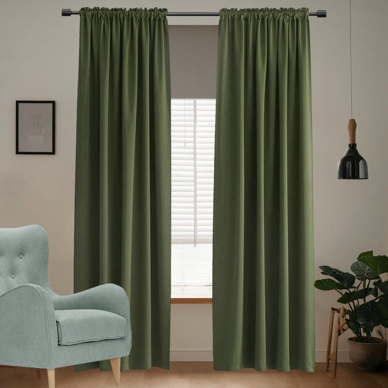 Room Darkening Curtains,2 Panels Set, 52" W x 72" L