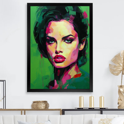 Green Jade Jolie Portrait III - Woman, reproduction d'art sur toile_105786