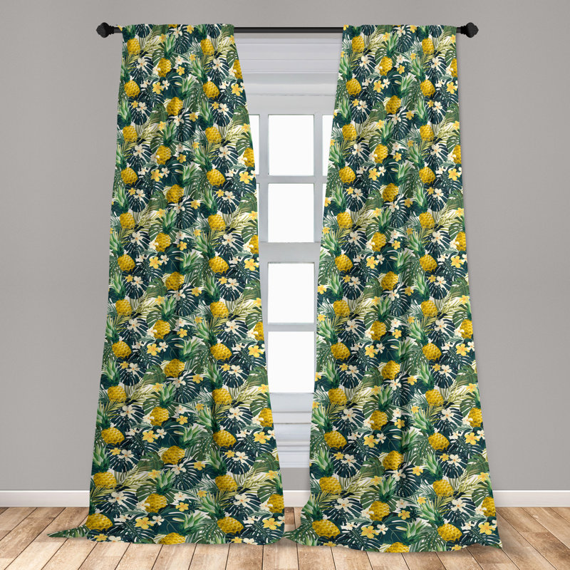 Evennie Semi Sheer Curtain Pair, 28" W x 63" L