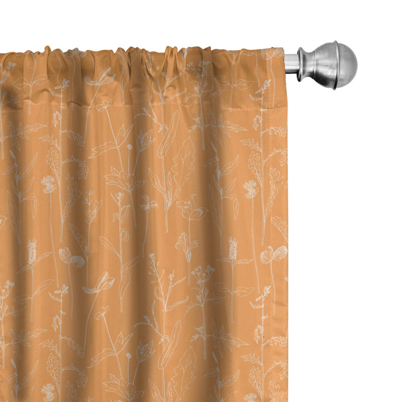 Floral Semi-Sheer Rod Pocket Sliding Panel, 28" x 95"