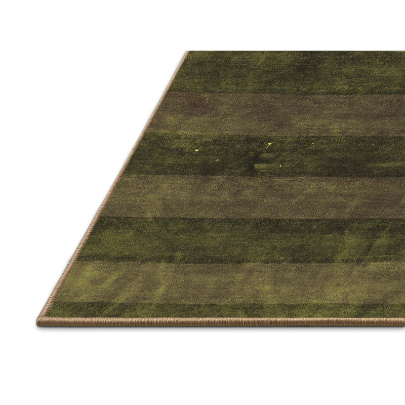 Tapis oriental tissé à la machine en jaune / brun / vert, Rectangle 8 pi x 10 pi