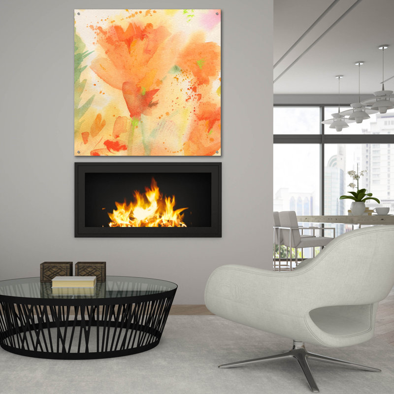 «Windblown Poppies # 2» par Sheila Golden, H 36 po x l 36 po
