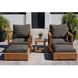 Chatsworth Outdoor 5 - Piece Teak Conversation Set