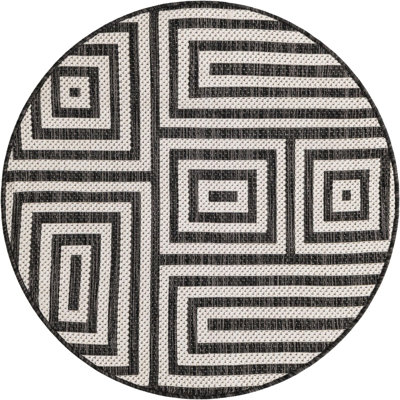 Contemporary Bello Area Rug Black and White Color