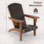 Chaise de patio Adirondack avec siège rembourré en rotin et accoudoirs larges et porte-gobelet caché noir-1264085390