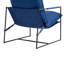 Chaise d'appoint rembourrée avec cadre en métal et mélange de polyester bleu-1824197054