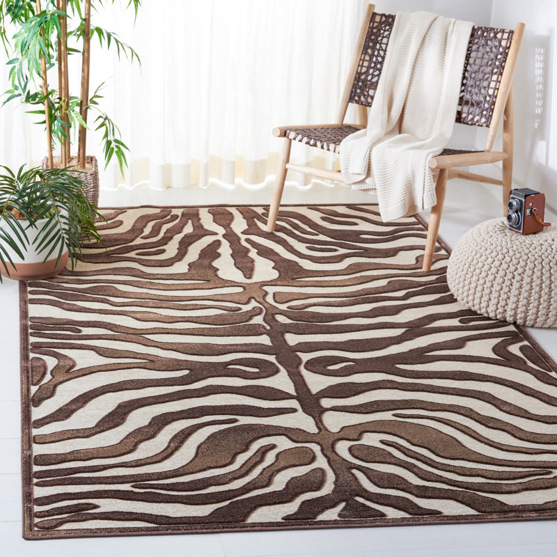 Tapis à imprimé animal Braswell Performance, Rectangle 5 pi 3 po x 7 pi 6 po