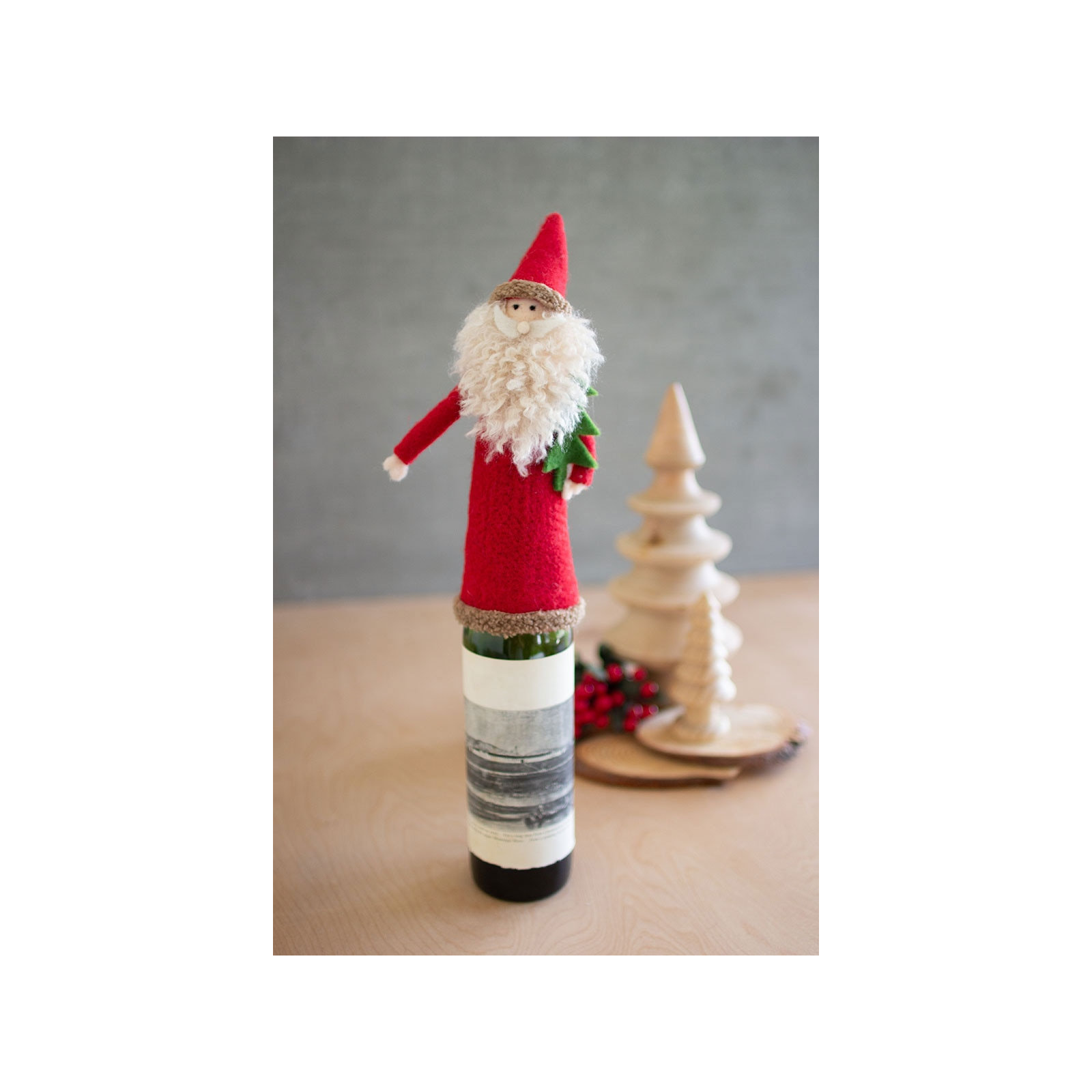 Felt Santa Wine Topper