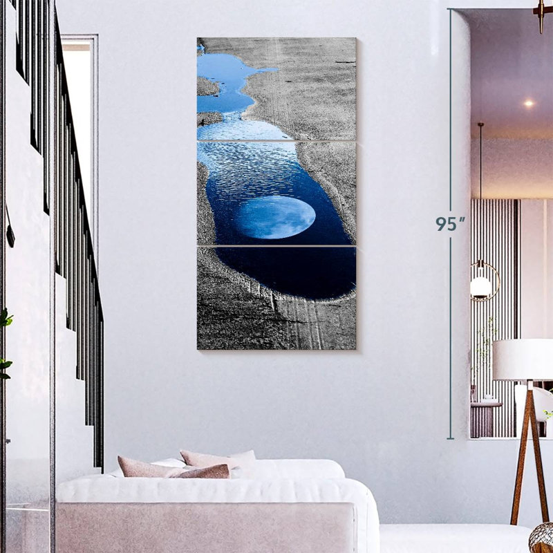 Street Street Reflection Pop sur toile, reproduction de 3 pièces, H 75 po x l 36 po x P 1,25 po