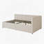 Modern Style Twin Size L Shape Corner Bed, Linen Upholstered Daybed with Two Storage Drawers, -206505113