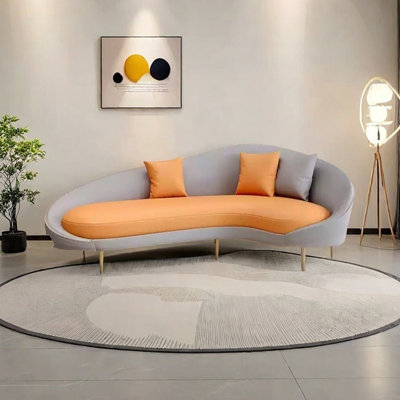 Comfy Curved Office Faux Leather Chaise Lounges