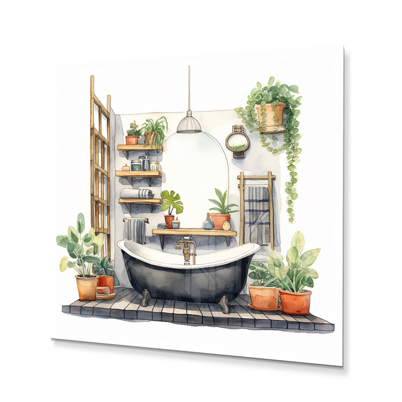 Décor de salle de bain naturel XXIX - impression sans cadre sur métal, H 16 po x l 16 po x P 1 po