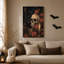 «Black Crows and Skull with Red Roses», art mural sur toile-11334327