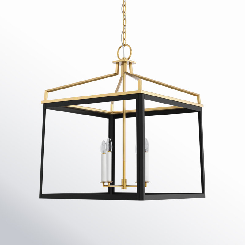 Carlow 4 - Light Chandelier, 23.5" H x 18" W x 18" D, Midnight Black