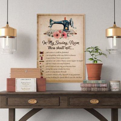 Canvas Wall Art Sewing Room Rules Poster Print Poster Vintage Poster Print Home Decor