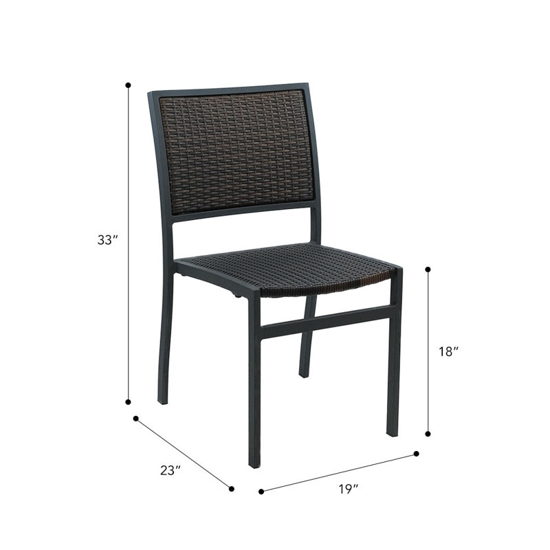 Chaise de patio empilable Hermosa, Brun