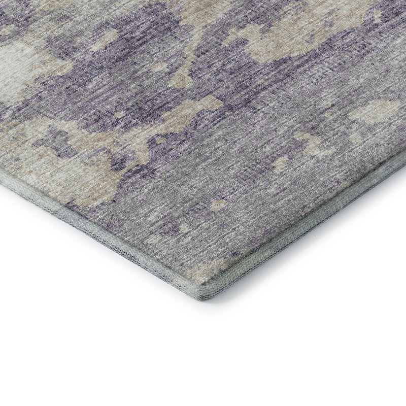 Premium Machine Washable Freixa AMF71 Purple Rug, Rectangle 3' x 5'