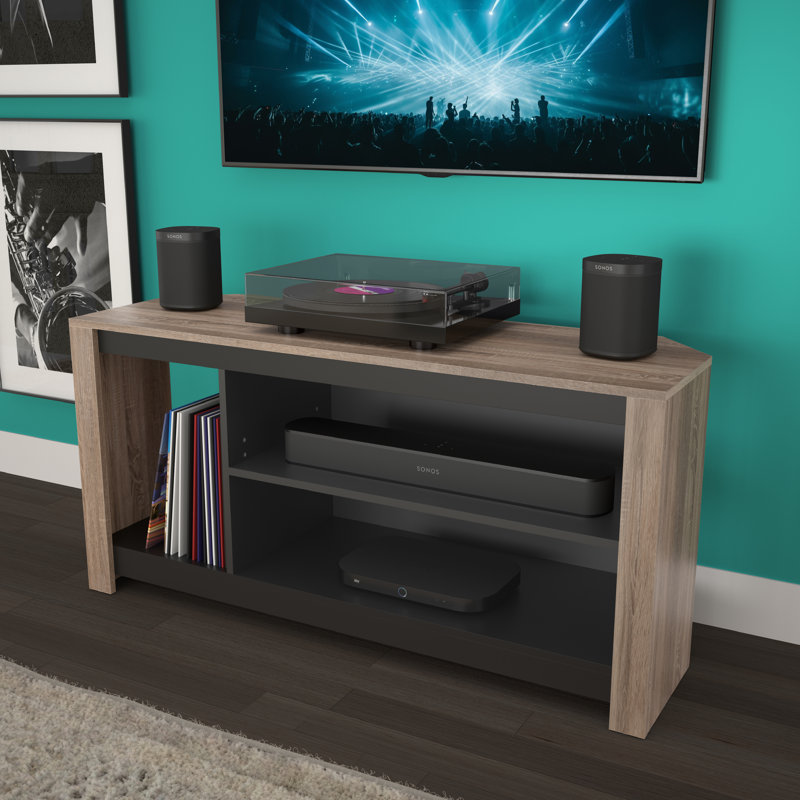 1.2m Gaming TV Stand with Vertical Storage - Rustic Sawn Oak