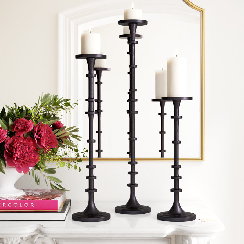 Ginny Candle Stands (Set of 3), Black