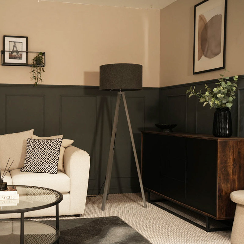 Baleine 132cm Tripod Floor Lamp Set, Yes, Charcoal, Polished