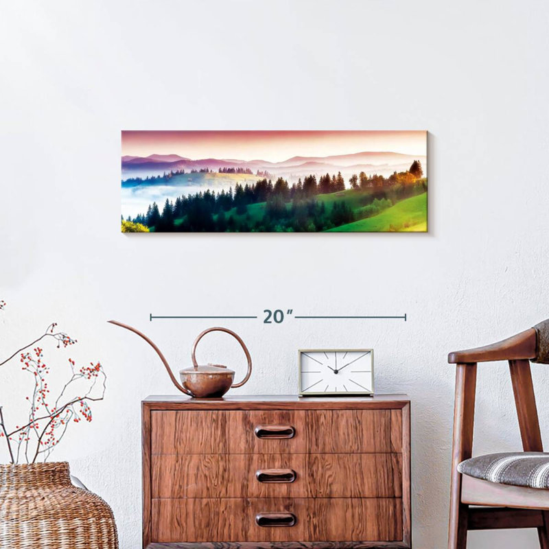Paysage des Carpates sur toile, H 8 po x l 24 po x P 1 po