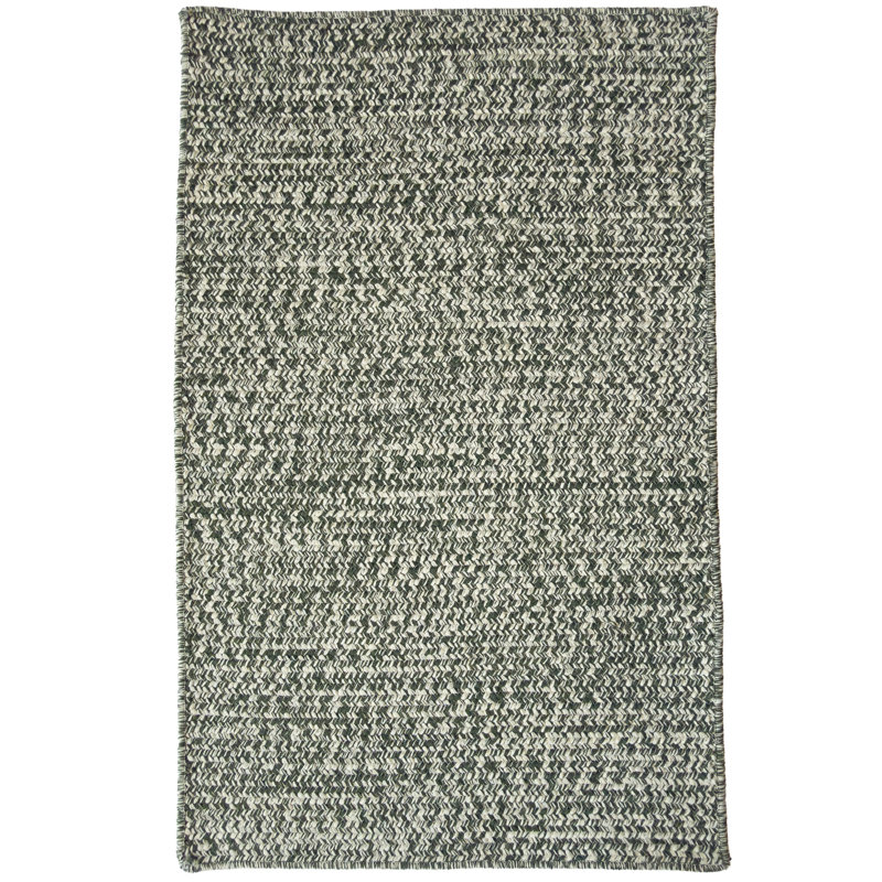 Tapis d'extérieur uni tressé Nautical Tweed, Green, Rectangle 1 pi 8 po x 2 pi 6 po
