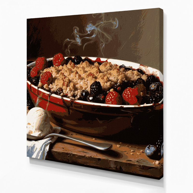 Art mural sur toile, "Desserts Berry crumble", H 8 po x l 8 po