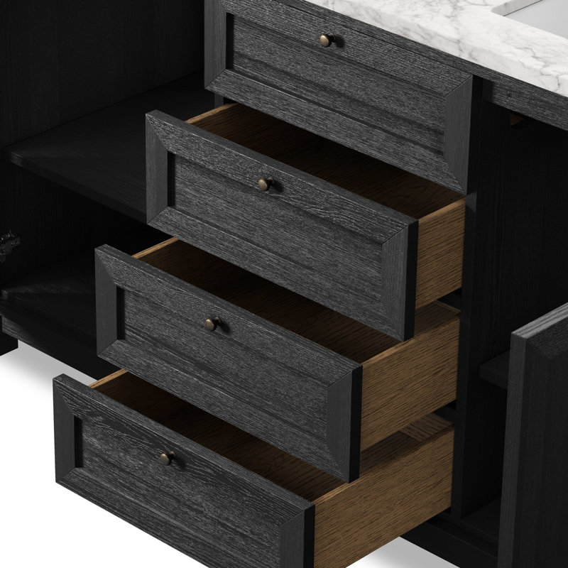 Millie Double Vanity-Satin Drifted Black Veneer, Black