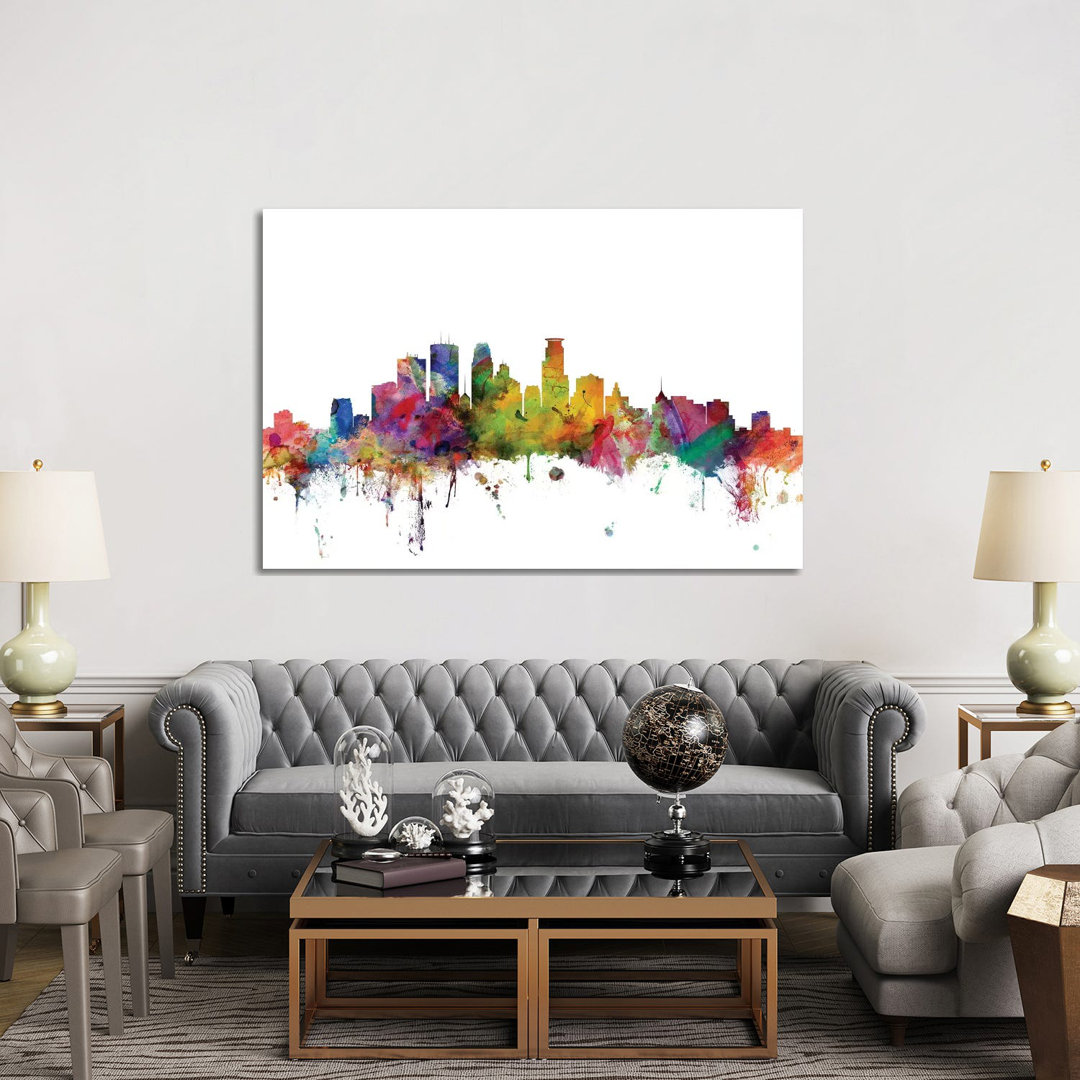 Minneapolis, Minnesota Skyline by Michael Tompsett - Wrapped Canvas Gallery-Wrapped Canvas GiclÃ©e