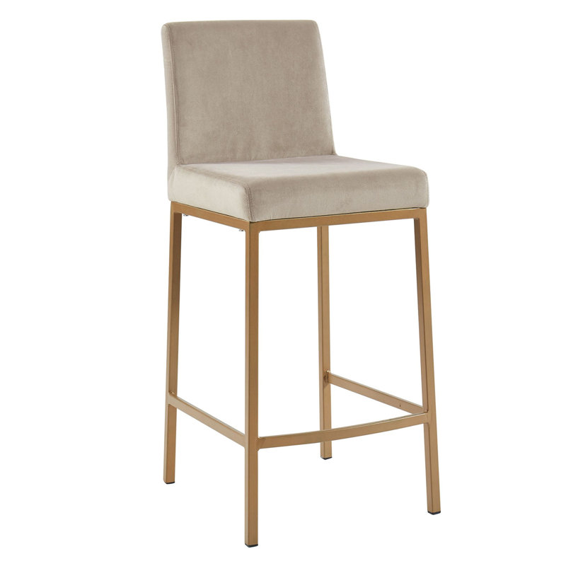 Ensemble de 2 tabourets de comptoir 26 "Nonna, beige et or vieilli Nonna, Beige
