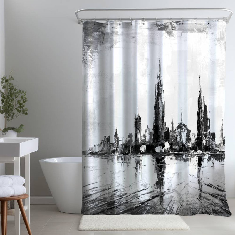 Shower Curtain CI213 – Polyester Shower Curtain, Dye Sublimation Print, 71" W × 74" L